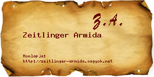 Zeitlinger Armida névjegykártya
